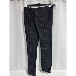 Hot & Delicious Women's Front Tie Up Jeggings Black Size XL Y2K Boho Underwire